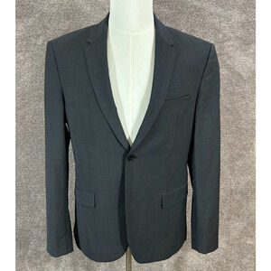 Zara Blazer Mens 40 Gray 2 Button Wrinkle Resistant Suit Coat Jacket Stretch